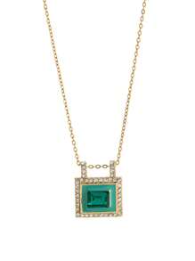 1 Stück Mode Topseller buntes herzförmiges quadratisches mit Diamanten besetztes und einzigartiges Design Halskette, mit 18 Karat Gold plattiert, zeigt Charme und Persönlichkeit, geeignet für tägliche Bekleidung von Frauen, Beach-Urlaubs-Partys, Musikfestivals