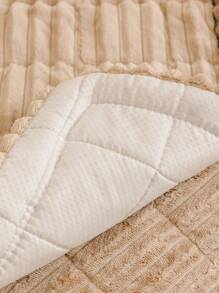 1 Pc Corduroy Plush Chair Cushion Seat Pad, Wooden Style, One-Piece Sofa Cushion, Anti-Skid, Pet Friendly