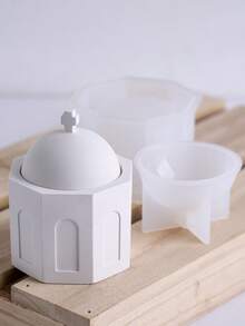 Khuôn cốc nến bằng silicon, cốc nến nhà thờ Santorini tự làm, khuôn cốc nến bằng đá hương liệu và sáp - khuôn - Xem 3