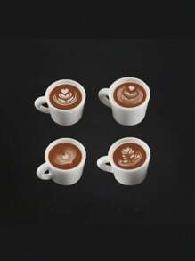 2pcs/5pcs Mini Latte Art 3D Resin Beverage Cups, Dollhouse DIY Bakery Shop Coffee Shop Decor Accessories, Home Desktop Display