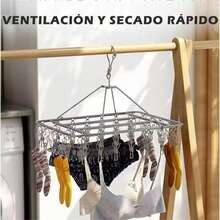 30/40 Clotheslines For Baby Clothes, Panties, Underwear, Foldable Stainless Steel - Silver - View 2