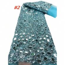 Latest Gold African Tulle Lace Fabric 2025 High Quality Sequins Embroidery French Nigerian Lace Fabrics For Wedding Dress Sewing