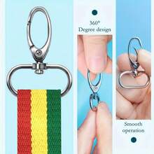 10/20/30个椭圆形龙虾扣旋转触发式弹簧钩，适用于钥匙链、皮革工艺品、挂绳 - 均碼 - 查看 4