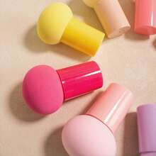1/2/3pcs Multi Color Mushroom Head (Yellow,Blue,Purple,Green,Pink,Orange,Black) ,Air Cushion Powder Puff For Facial Concealer Makeup Cream And Foundation Cream Mixed Beauty Sponge,Makeup Sponge Head Puff Green Festival Leprechaun