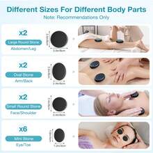 KINGSTEAM Kit De Piedras Calientes 12 Piezas Maletin Electrico Spa - Negro - Ver 2