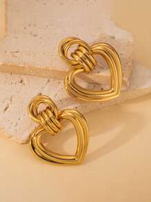 2 Pieces Gold Knot Earrings For Women, Hypoallergenic Stainless Steel Lightweight Everyday Stud Earrings