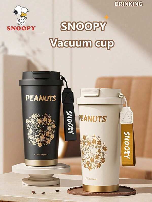 SNOOPY 1 pièce Tasse en acier inoxydable 316 de marque Snoopy, tasse à café portable pour l'extérieur et les déplacements en voiture, bouteille d'eau isotherme pour hommes et femmes