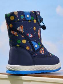 Girls Snow Boots, Children's Boots, Outdoor Boots, Girls Thermal Lined Short Boots, Boys Thermal Lined Short Boots - Blue - View 3