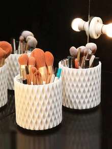 1pc 360 Degree Rotating Makeup Brush Holder, Eyeshadow Brush Stand And Eyebrow Pencil Holder, Stationery Pen Cup, Vanity Organizer Box, Home Vanity Decor, Office Desk Pen Cup And Beauty Tool Storage Box, Creative Cosmetic Storage Box, Vanity Accessories, Gift For Her - Multicolor - View 4