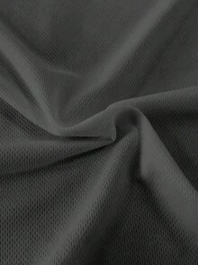 男士运动套装立领套装浅灰色Polo T恤夏季短袖透气运动套装休闲T恤+短裤纯色圆领Polo T恤套装带口袋抽绳 - 深灰色 - 查看 3