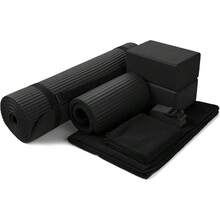 Local Delivery 7-Piece Yoga Equipment Set With Multiple Colors - Yoga Mat With Carrying Strap, 2 Yoga Blocks, Yoga Mat Towel, Yoga Hand Towel, Yoga Strap And Yoga Knee Pad - 黑色 - 查看 1