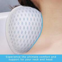 Ergonomic TPE Bath Pillow Tub Neck And Back Support With 4D Mesh Fast Drying Fabric And Non-Slip Suction Cups - Multicolor - View 6