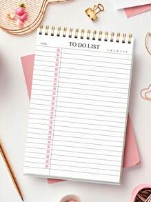 1pc Minimalist To-Do List Daily Planner,+3 S Stcikers,A5 Undated Spiral Daily Task Notebook With Simple Checkbox Layout, Weekly Tracker & Date Section,Ideal For School, Office Or Home Use, Back To School Supplies , Christmas Gifts - Multicolor - View 3