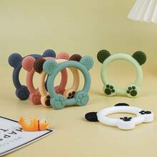 硅胶婴儿牙胶，3D凸点按摩出牙棒，6个月以上咀嚼玩具，0-6个月防吞咽抓握设计出牙玩具，易于清洁，持久柔软，适合牙龈