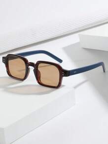 1 副男女通用秋季新款休闲简约时尚高端眼镜，适合万圣节、通勤、会议、休闲装、日常生活和使用 - 彩色 - 查看 7