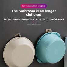 10 件不锈钢面盆挂钩 - 无需钻孔，壁挂式浴室储物架，时尚设计，可悬挂洗脸盆、毛巾架、实用挂钩