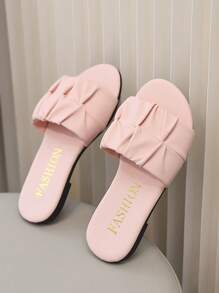 儿童时尚户外拖鞋夏季平底鞋系带凉鞋新款女童鞋沙滩鞋 - 粉色 - 查看 3