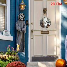 2D Flat - 2D Flat, 2D Flat Print, Not 3D, 2D Flat Horror Pendant, Halloween Wooden Wall Decor 8.0 Inch Round, Displays Deer, Bats And Jack O' Lantern Design, Suitable For Living Room, Bedroom And Outdoor Use Perfect Horror Gift And Halloween Decorations - Multicolor - View 8