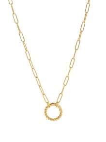 1pc Simple Fashion Love Looped Ring Pentagonal Star Looped Ring Oval Looped Ring Fried Dough Twists Looped Ring Chain Necklace, Can Be Used For DIY Women's Necklace, Electroplated 18K Gold Waterproof Sweatproof, Suitable For Daily Use, Women's Jewelry, DIY Accessories