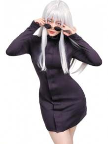 DAZCOS Anime 2 Piece JJK Cosplay Female Costume Women US Size Party Dress With Glasses