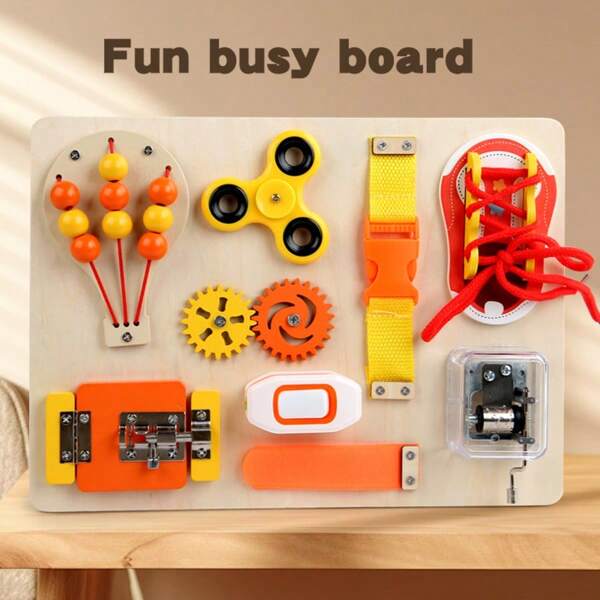 Juguete puzzle de Educación Montessori temprana, tablero de actividades para bebé, accesorio DIY tablero de orificios, volante de dirección para abrir, herramienta didáctica de enseñanza de relaciones, juego de tablero de actividades, juguete táctil para el hogar