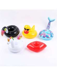 Juego de 6 portavasos inflables, figuras surtidas para piscina y playa, posavasos inflables con flamencos en color rosa dorado - ¡Agrega diversión y moda a tu fiesta de piscina y vacaciones en la playa!