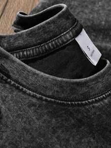 Retro Washed T-Shirt Double Sided Printed (230 Pure Cotton T-Shirt) 'GOD TURNS BROKEN PIECES'  Letter Print, Christian Gift, Men's T-Shirt, Men's Casual, Comfortable, Fashionable T-Shirt, Street Style Cotton - màu đen - Xem 6