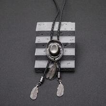 1pc Vintage Western Cowboy Bolo Tie, Fashion Necklace Cord Accessory Set - Multicolor - View 13