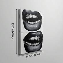 1pc Luxury Fashion Grillz Lips Wall Art Picture I Choose Me Quote Prints Canvas Paintings Cool Aesthetic Posters Hip Hop Street Style Decor For Bedroom, Living Room, Dorm Or Girly Room Decor Gift For Her Unframed Or Framed