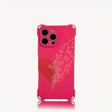 Funda para teléfono 1 unidad, diseño de amor, funda colgante para teléfono con cuatro esquinas 14 Pro 15 Plus 16 12 13 TPU impreso suave - Colores mixtos 1 - Ver 1