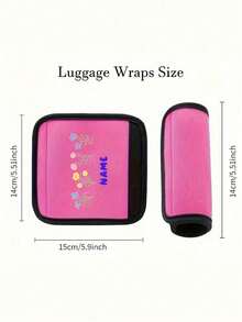 Customized Name Luggage Handle Cover, Personalized Text Luggage Handle Sleeve, Customized Stroller Identifier, Customizable Luggage Cover, 14x15cm, Orange/Red/Blue/Yellow/Rose Red/Black/Green, Luggage Cover, Mother's Day Gift, Easter Gift, Valentine's Day Gift, Birthday Gift
