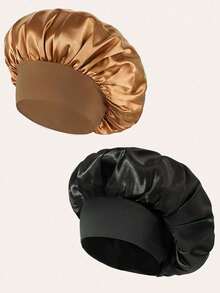 半真丝睡眠帽,缎面发帽,柔软弹力带真丝睡眠帽,卷发真丝发套,女士睡眠发帽,真丝发套,宽弹力带真丝睡眠帽,柔软透气,整夜保持卷发造型,四季皆宜,化疗患者也可舒适佩戴(黑色/粉色)家居卫浴装饰,秋季装饰,返校季发帽 - 彩色 - 查看 7