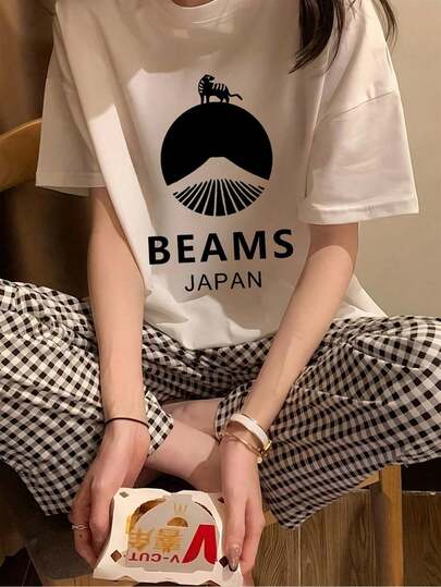 200g純綿tシャツ2026年夏レディース新品半袖純綿少女柄プリント半袖丸首カップルが着る丸首レディーストップス