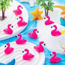 10/50/100 Pcs Mini Resin Flamingo Ducks, Flamingo Tiny Ducks, Cute Flamingo Figurines For Cake Topper Garden Dollhouse Landscape Aquarium Ornaments DIY Craft