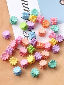 20pcs Colorful Mini Daisy Hair Clips, Cute & Sweet Bangs Clips, Gentle On Hair, Versatile Accessories For Women - Multicolor - View 3