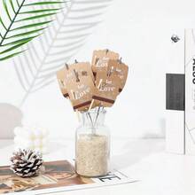 100pcs Wedding Sparkler Tags, Wedding Send-Off Tags With Built-In Match Striker, Rustic Kraft Wedding Tags Gift Tags, Craft Paper Sleeves For Ceremony Grand Exit, Anniversary, Engagement Event - C - Xem 2