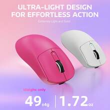 ATTACK SHARK X3 Wireless Gaming Mouse, 49g Ergonomic Design, 3-In-1 Connection, PAW3395 26000 DPI Optical Sensor, 200h Battery Life, Programmable Buttons, PC/Notebook Accessory - Berry Red - View 3