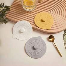 1 Packung Silikon-Tassen-Deckel - Universelle staubdichte Tassen-Abdeckungen für Tassen, Teetassen, Gläser - Nordischer Stil Grau, Gelb, Schwarz, Weiß und andere - für Büro & Zuhause - perfektes Geschenk für Familie, Kollegen, Freunde - ideal für Halloween, Weihnachten