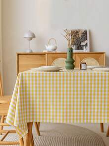 1 件轻质、透气、可重复使用的格子桌布，适用于餐厅、客厅、野餐、家庭日常使用、派对、春夏季