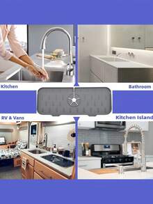 1 件装加厚硅胶水龙头防溅罩，水龙头防溅盖和吸水排水垫 - 耐用的厨房和浴室水槽配件 - 彩色 - 查看 5