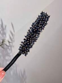 1pc Girls Hair Accessory, Pearl & Crystal Decor Hair Claw Clip For Bun, Updo Style Hairstyle Tool