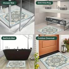 حصيرة الحمام غير الانزلاقية، حصيرة حمام ناعمة مريحة مع فتحات تصريف، حصيرة استحمام من مادة البي في سي بتصميم لوفة للتدليك، للاستخدام في الحمام والأماكن الرطبة، سريعة التجفيف