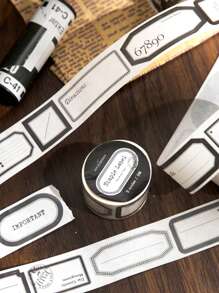 1 Rolle Vintage Scrapbooking DIY Rahmen Dekorative Etiketten, Einfache Etikettenreihe geeignet für Geschenke, Büro, Zuhause, Markierung, Etiketten, Klassenzimmer, Unterhaltungsspielzeug, Studententagebücher, Kreatives Retro-Szenenmaterial DIY Dekorative Aufkleber, Schulmaterial, Schulanfang