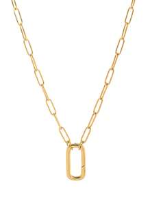 1pc Simple Fashion Love Looped Ring Pentagonal Star Looped Ring Oval Looped Ring Fried Dough Twists Looped Ring Chain Necklace, Can Be Used For DIY Women's Necklace, Electroplated 18K Gold Waterproof Sweatproof, Suitable For Daily Use, Women's Jewelry, DIY Accessories