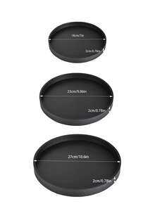 Khay phòng tắm bằng silicon 3 kích cỡ, khay trang điểm tròn, giá để đồ trên mặt bàn bếp, giá để xà phòng trang trí, khay trang trí để nước hoa, nến, cây cảnh (màu đen) - màu đen - Xem 12