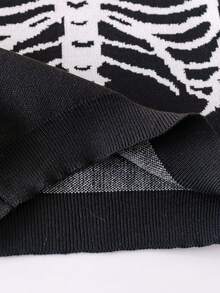 Boys' Halloween Skeleton Knitted Pullover Sweater, Suitable For Holiday, Spring, Autumn And Winter Seasons - Black - View 8