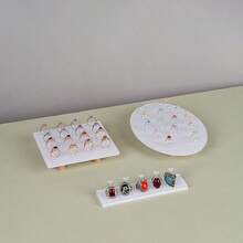 Acrylic Ring Display Stand, Multi-Type Ceramic White Jewelry Organizer Holder For Rings, Tabletop Display - Multicolor - View 6