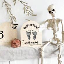 1 szt. spersonalizowanych drewnianych dekoracji na Halloween, nie ma potrzeby, aby cukier sprawiał kłopoty, wesołego Halloween, drewniane dekoracje na biurko, ekspozycja na biurko, prezenty dla dzieci, pamiątkowe prezenty na Halloween. Nasz mały diabełek, wesołego Halloween, kukiełka na biurko z dynią, nietoperzem i wzorami kapelusza, prezent dla dzieci, ekspozycja na biurko, pamiątkowy prezent na Halloween.