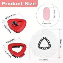 4Pcs Mop Heads Replacements For O-Cedar,1 Scrub Brush 1 Mop Base And 20Pcs Floor Cleaner Combo Set Compatible With Ocedar