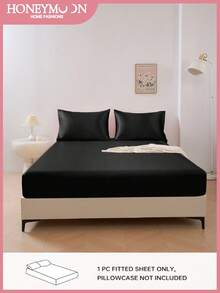 1 件优质丝滑缎面床笠，柔软透气防皱，更适合睡眠，豪华酒店风格，送给妈妈爸爸朋友的礼物，14 英寸/35 厘米深口袋，香槟色，适合所有尺寸的床 - 单人床、双人床、特大号床、大号床单 - 黑色 - 查看 2